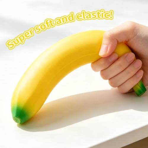 Peanut Squishy, Banana Squishy, 2026 New Slow Rising Stress Relief, Realistic Shaped Squeezes Balls, Adult Office Soft Cute Fruit Anxiety Relief Dough Decompression Gift (2pc)
