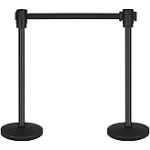 Crowd Control Barriers, 2 Pack Stanchions with 16.4 Ft Retractable Belt | Long 16.4 Ft Belt, Heavy-Duty Weighted Base, Easy to Assemble, Ideal for Events, Hotels and Retail Stores