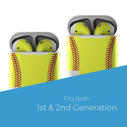 Skin Decals for Apple AirPods - Softball - Sticker Wrap Fits 1st and 2nd Generation - Thumbnail 2