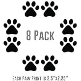 Dog Paw Prints Vinyl Sticker Decal 8 - Pack for Car SUV Truck Window Bumper Dog Bowl/House Tumbler Cup Food Container