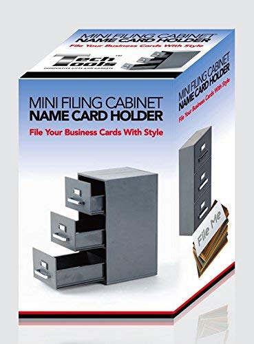 Mini File Cabinet Business Card Holder 3-Drawer (Certified Refurbished)