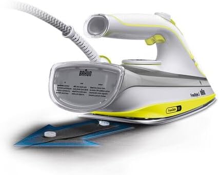 FreeStyle 5 – Ferro a vapor com sola SuperCeramic, vapor potente, sistema antigotejamento, ponta de precisão, ferro fácil e suave, amarelo (SI5016YL)