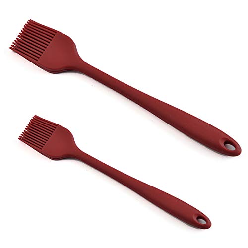 Premium BPA Free Silicone Basting Pastry Brush Set Food Grade Heat Resistant Nonstick Silicone Brush for Baking,Cooking & Grilling - Strong Stainless Steel Core Design (Red) - Thumbnail 7