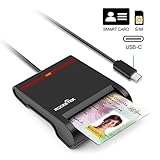 Rocketek Multi-Function CAC Card Reader, Type C Smart Card Reader for DOD Military USB Common Access Card, ID Card and SIM | RT-CSCR1A