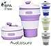 AvaLeisure Collapsible Coffee Mug – a Foldable 12oz Drinking Cup with Lid for Water, Coffee, Tea, Soft Drinks, Ideal for Camping, Travel, Hiking, Picnic, Lunch (Lilac)