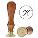 Letter K Wax Seal Stamp, Yoption Vintage Brass Head Wooden Handle Initial Alphabet Sealing Wax Stamp for Wedding Envelopes Christmas Gift