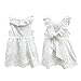 ABALACOCO Abalaco Girl Cotton Backless Breathable Sleeveless Tutu Daily Wear Princess Dress, White, (1-2 Years)
