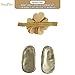 Rising Star Baby Girl's Shoes and Headband Gift Box Set, Gold Flower, 6-12 Months