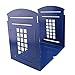 Winterworm® Vintage British Style London Telephone Booth Kiosk Decorative Iron Metal Bookends Book End Organizer for Library School Office Desk Study Decoration (Blue)