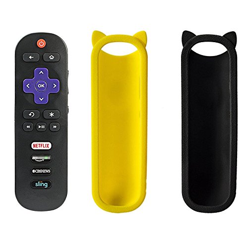 Remote Control for TCL ROKU TV RC280 28S305 32S305 40S305 43S305 49S305 32FS4610R 32S800 32S850 32S3700 55FS3700 48FS3700 32S3850 32S3800 43FP110 48FS3750 w/Yellow or Black Protective Silicone Cover