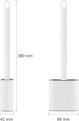 Ibergrif M34151-3 Silicone Toilet Brush with Holder Deep Cleaning Flat Brush view 2