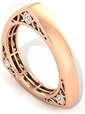 Igi認定ダイヤモンドゴールド結婚指輪フィリグリー刻印女性用アニバーサリーリング Hi Si カラークラリティダイヤモンドプロミスリングステートメント婚約指輪 10k ローズゴールド 11 Size 新生活