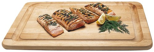 Snow River USA 7V03322 Hardwood Maple Jumbo Carving Board with Juice Well  14" x 20" x .75"