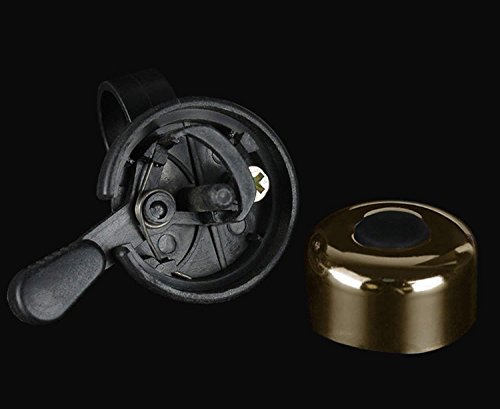 Famolay Mini Bike Bell Brass Bike Bell,Cool Copper Bicycle Bike Road Bike Bell Accessories Adjustable Safety Warning Loud Horn for Mountain for Kids Bike (Gold)