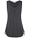 Vivilli Women's Solid Color V Neck Adjustable Drawstring Sides Shirring Tank Tops