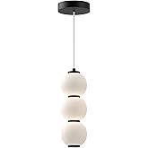Alora Mood PD530313MBOP Bijou Pendant, LED, Matte Black/Opal Matte Glass