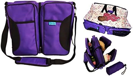 3 in 1 Bassibag Portable Bassinet Crib Changing Station Diaper Bag (Purple)