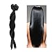 Double Weft Clip in 100% Remy Human Hair Extensions #1 Jet Black 14''-22'' Grade 7A Quality Full Head Thick Thickened Long Soft Silky Straight 8pcs 18clips for Women Fashion 16