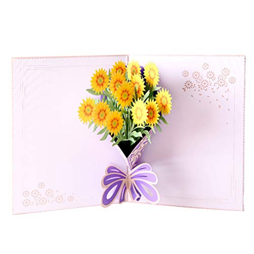 Clearance! Greeting Cards,Fheaven Romantic 3D Popup Greeting Cards Carousel Happy Birthday Mother’s Day Gift (B) - Thumbnail 5