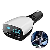 Leeioo Quick Car Charger 4.8A 24W Dual USB Car Charger with LED Screen Display for iPhone 7 6S Plus 6 Plus 6,Samsung Galaxy S7 S6 Edge,LG,HTC,Nexus 5X 6P,iPads Pro Portable and More(White+Black)