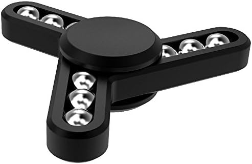 Newest Fidget Spinner Toy, UPMSX Ultra Durable Aluminum Alloy Tri-Spinner, Best Stress Reducer EDC Focus Toy for Kids &amp; Adults (Black)
