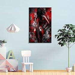 Sexy Nude Women Poster Graffiti Black And Red Sexy