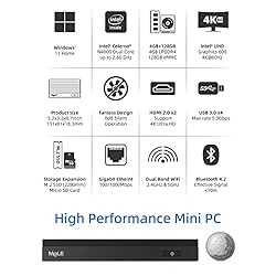 MeLE Quieter2D Fanless Mini PC Windows 11 Home