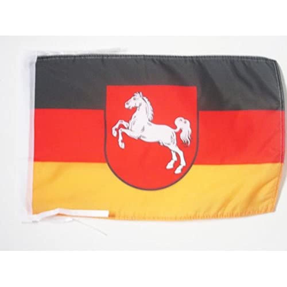AZ FLAG - Lower Saxony Flag - 18'' x 12'' - 100% Polyester Germany - German region of Lower Saxony Small Banner with Two Cords - Fade Resistant - Vivid Colors - 18x12 in - 45x30 Cm — image 1