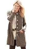 Women's Plus Size Sweater, Marled Cardigan Jacket