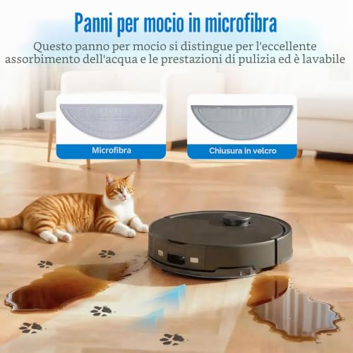 Q10 S5 Accessories Set for Roborock Q10 S5 / Q10 S5+ Robot Vacuum Cleaner: 1 Main Brush, 4 Cleaning Cloths, 4 HEPA Filters, 4 Side Brushes, 2 Cleaning Tools