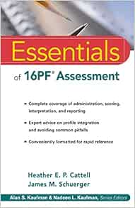 Amazon Com Essentials Of 16pf Assessment 9780471234241 Cattell Heather E P Schuerger James M Books