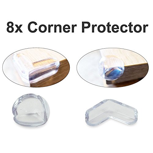 Kids Home Set for Furniture (33-pack),12 Plug Protectors,8 Corner Guards,6 Secure Strap Latches,2 Door Stoppers,2 Cabinets Locks,2 Drawer Locks,1 Toilet Lock,Easy to Install