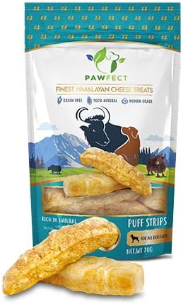 Pawfect Himalayan Cheese Puff Strips for Dogs, 100% Natural Crunchy Treat, High in Protein & Calcium, Healthy Training Treat