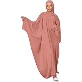 Muslim Dress for Women Pakistani Kaftan Abaya Robe + Hijab Arabic Islamic Prayer Clothes Dubai Outfits