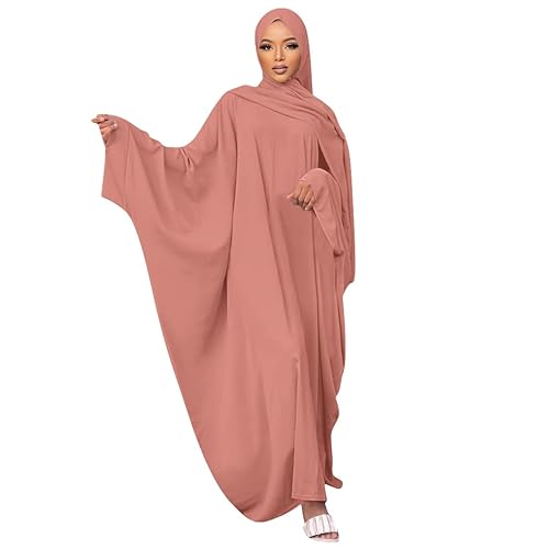 Muslim Dress for Women Pakistani Kaftan Abaya Robe + Hijab Arabic Islamic  Prayer Clothes Dubai Outfits Pink Set in Saudi Arabia | Whizz Casual