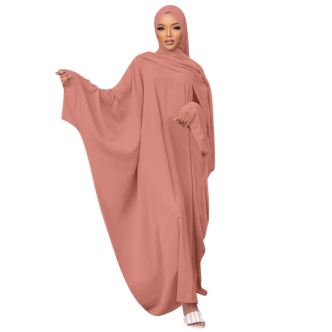 View 1 of **PARTIAL SET/ MISSING HIJAB** Muslim Dress for Women Pakistani Kaftan Abaya Robe + Hijab Arabic Islamic Prayer Clothes Dubai Outfits Pink Set