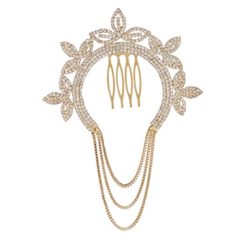 AccessHer Studded Hair Jewelery Single Choti Jadai Billai, jooda pin, Indian Hair pin, Hair Decoration,Hair Brooch with Hook Wedding Bridal Jewellery for Women.
