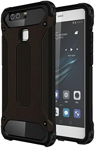 QianHaoQJu Cover Fashionale Design for Huawei P9 Tough Armor TPU + PC Combination Case (Color : Black)