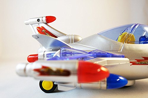 Haktoys ATS Battery Operated Bump & Go Action F-182 Fighter Jet 8" Plane | Changes Direction On Contact| Attractive Flashing LED Lights and Sound | Aviator Aircraft Gift, Toy for Toddlers & Kids - Thumbnail 7