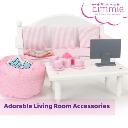 Playtime by Eimmie 18 Inch Doll Furniture Couch and Coffee Table with