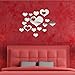 HOODDEAL Acrylic Heart-Shaped Mirror Wall Stickers Plastic Removable Heart Art Decor Wall Poster Living Room Home Decoration,Multi-Size (15PCS, Silver)