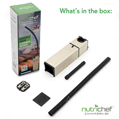 Portable Handheld Mini Food Smoker - Pro Hand Held Smoking Gun, Smoke Infuser Box Machine w/ Filter, Works w/ Wood Chips, Tea, Herbs, For BBQ, Meat, Veggies, Fruit, Cocktail Drink - PKSMKR25