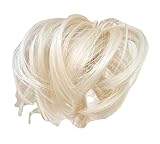 HAIR EXTENSION SCRUNCHIE PLATINUM BLONDE BUN UP DO DOWN DO SPIKY TWISTER ELAS... Synthetic