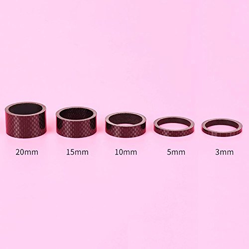 YOUNGFLY Bicycle 5 Pcs Carbon Headset Spacer Fibre Gloss