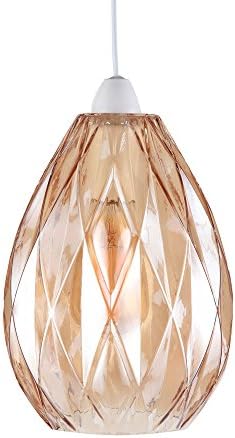 HOMARADISE PTG-606 1-Light Geometric Surface, Adjustable Medium Modern Lamp with Industrial HandBlown Glass,,Hanging Lights For Kitchen/Dining Room,E26