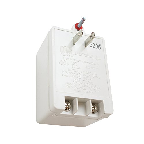 MG Electronics 24VAC 20VA Transformer - UL Approved Wall Adapter With Screw Terminals