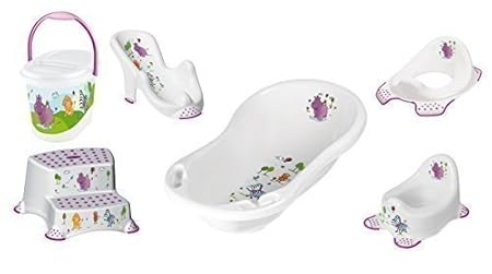 6er Set Z Hippo weiß Badewanne XXL + Badesitz + Topf + WC Aufsatz + Hocker zweistufig + Windeleimer