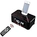 PowMax WW-47 Digital Dual Alarm FM Clock with Radio Bluetooth 4.0 Speaker, Battery Backup, Snooze and Sleep Timer, Large Display, NFC Compatibility, Lightning Dock for Iphone/Ipad/Ipod---Black