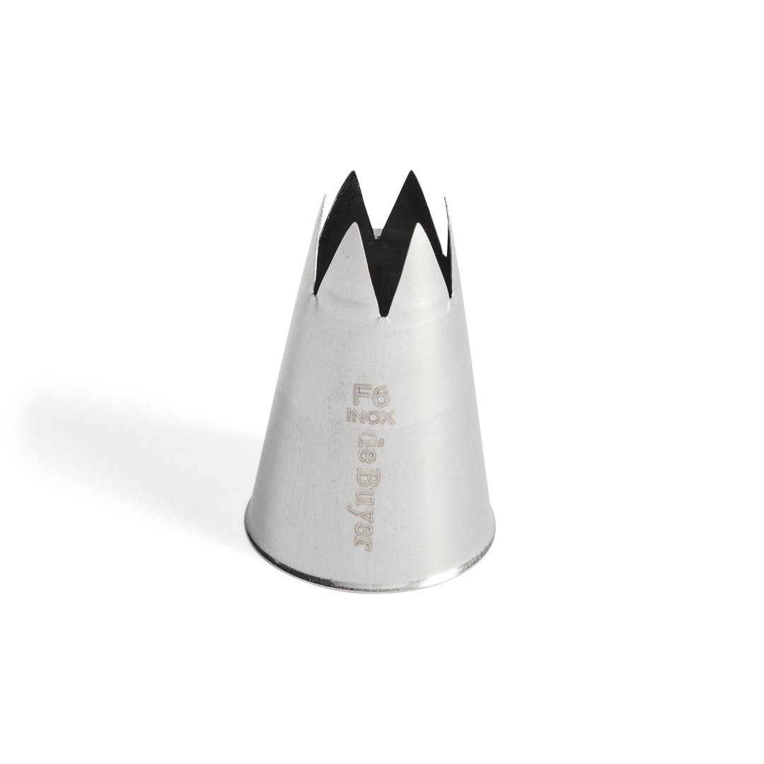 DE BUYER - Star nozzle without rebate made of stainless steel F6-1.8cm-2112.23N