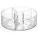 mDesign Plastic Spinning Kitchen Lazy Susan Round Turntable Storage - Rotating Organizer for Tea Holder - 5 Compartments, For Beverage Bags, Sweeter, Individual Packet - Clear